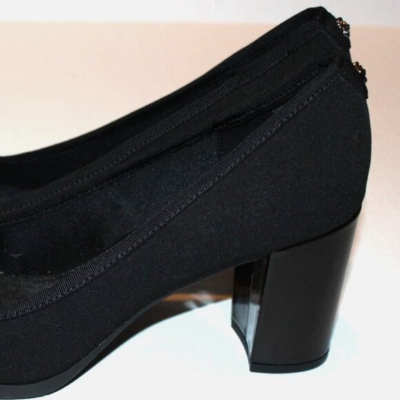 Anne Klein Black Pumps iFlex Shoes 10 M Fabric Coated Comfort Heels NWOB - Picture 7 of 7